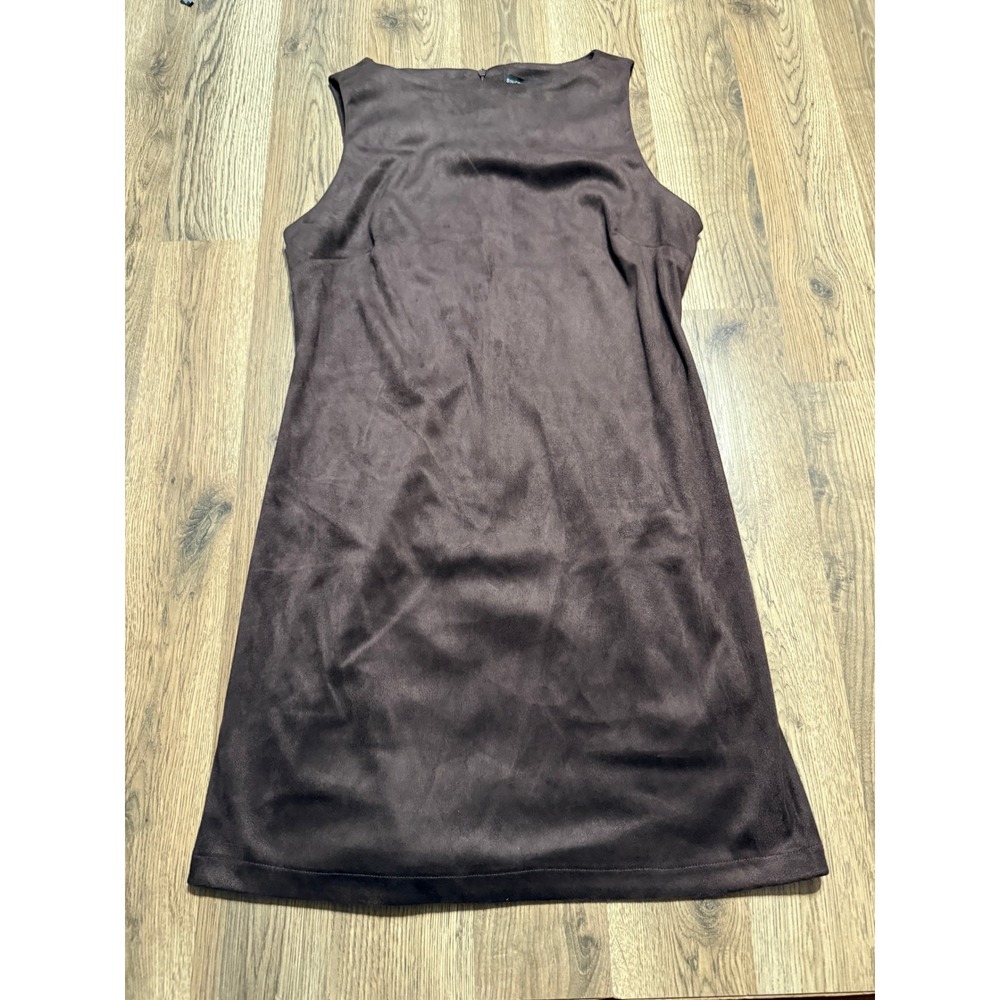 Sincerely Jules Dress Women's Size Large Brown Tank Top Dress Zip up Back Velvet
